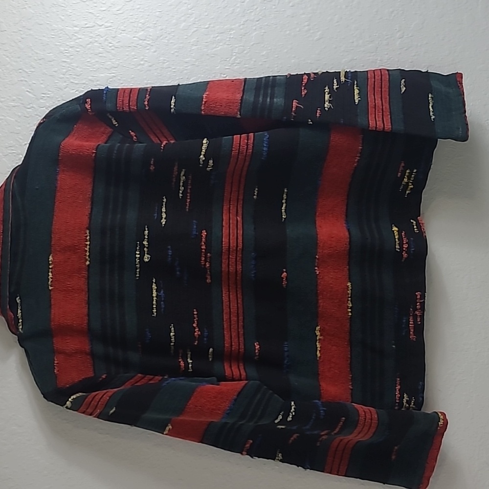 Daniel K Striped Red and Black Button-Up Jacket - Picture 7 of 7